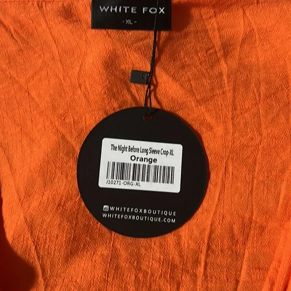 White Fox Long Sleeve Crop Top - Picture 3 of 5